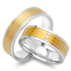 Unique Trauringe 750 Gelb-/Weißgold, 3 Brillanten 0,03 ct Unkategorisiert online kaufen