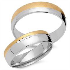 Unique Trauringe 750 Gelb-/Weißgold, 5 Brillanten 0,05 ct TW/SI Unkategorisiert online kaufen