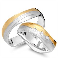Unique Trauringe 750 Gelb-/Weißgold mit 3 Brillanten, 0,06 ct Unkategorisiert online kaufen
