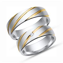 Unique Trauringe 750 Gelb-/Weißgold mit Brillant 0,03 ct Unkategorisiert online kaufen