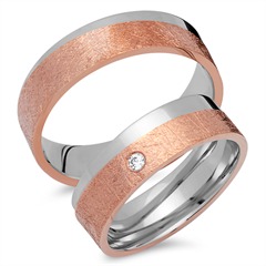 Unique Trauringe 750 Rot-/Weißgold, 0,03 ct Brillant, 6 mm Unkategorisiert online kaufen