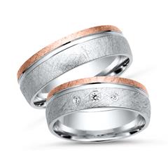Unique Trauringe 750 Weiß-/Roségold, 3 Brillanten 0,05 ct TW/SI Unkategorisiert online kaufen