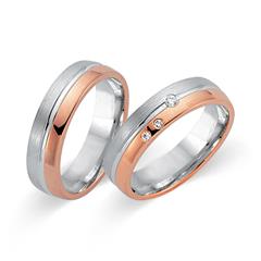 Unique Trauringe 750 Weiß-/Roségold, 3 Brillanten 0,05 ct Unkategorisiert online kaufen