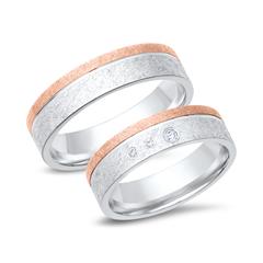 Unique Trauringe 750 Weiß- und Roségold, 3 Brillanten 0,05 ct Unkategorisiert online kaufen