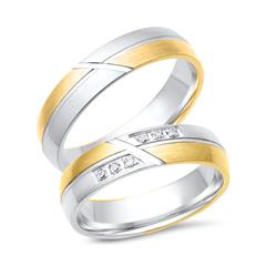 Unique Trauringe 750er Gelb- und Weißgold, 6 Brillanten ca. 0,06 ct Unkategorisiert online kaufen