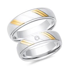 Unique Trauringe 750er Gelb-/Weißgold, 1 Brillant 0,03 ct Unkategorisiert online kaufen