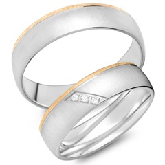 Unique Trauringe 750er Gelb-/Weißgold, 3 Brillanten 0,03 ct Unkategorisiert online kaufen