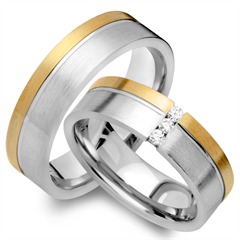 Unique Trauringe 750er Gelb-/Weißgold, 3 Brillanten, 0,09 ct Unkategorisiert online kaufen