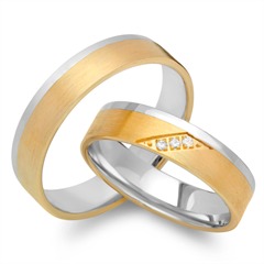 Unique Trauringe 750er Gelb-/Weißgold, 3 Brillanten, ca. 0,03 ct Unkategorisiert online kaufen