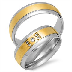 Unique Trauringe 750er Gelb-/Weißgold, 5 Brillanten 0,07 ct Unkategorisiert online kaufen