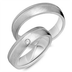 Unique Trauringe 750er Weißgold mit Diamant 0,03 ct Unkategorisiert online kaufen