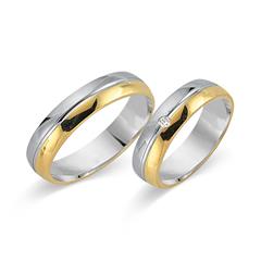 Unique Trauringe aus 333 Gelb- und Weißgold mit Brillant ca. 0,03 ct Unkategorisiert online kaufen