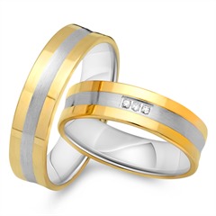 Unique Trauringe aus 333 Gelb-/Weißgold mit 3 Brillanten, ca. 0,005 ct, TW/SI Unkategorisiert online kaufen