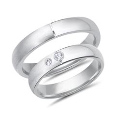 Unique Trauringe aus 333 Weißgold mit 2 Brillanten, 0,06 ct Unkategorisiert online kaufen