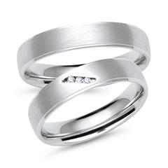 Unique Trauringe aus 333er/585er Weißgold oder 950 Platin mit 3 Brillanten, ca. 0,02 ct TW/VS1 Unkategorisiert online kaufen