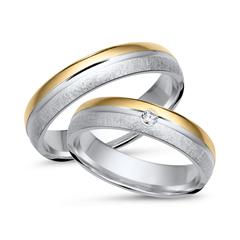 Unique Trauringe aus 333er Gelb- und Weißgold, 1 Brillant 0,04 ct Unkategorisiert online kaufen