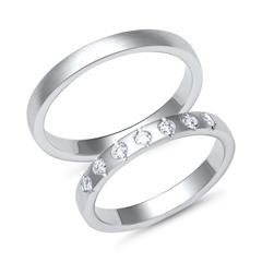 Unique Trauringe aus 333er Weißgold, 7 Brillanten, ca. 0,21 ct Unkategorisiert online kaufen