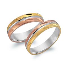 Unique Trauringe aus 585er Tricolorgold mit Brillant, ca. 0,02 ct Unkategorisiert online kaufen