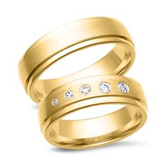 Unique Trauringe aus 750 Gelbgold mit 5 Brillanten, ca. 0,15 ct Unkategorisiert online kaufen
