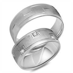 Unique Trauringe aus 750 Weißgold, 8 Brillanten, 0,16 ct Unkategorisiert online kaufen