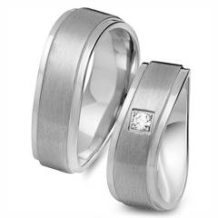 Unique Trauringe aus 750 Weißgold mit Brillant 0,06 ct Unkategorisiert online kaufen