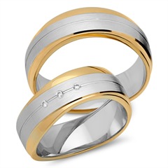 Unique Trauringe aus 750er Gelb- und Weißgold mit 3 Brillanten, 0,03 ct TW/SI Unkategorisiert online kaufen Unique Trauringe aus 750er Gelb- und Weißgold mit 3 Brillanten, 0,03 ct TW/SI Unkategorisiert online kaufen