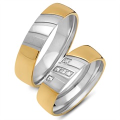 Unique Trauringe aus 750er Gelb- und Weißgold mit 5 Brillanten, 0,025 ct Unkategorisiert Produktbild