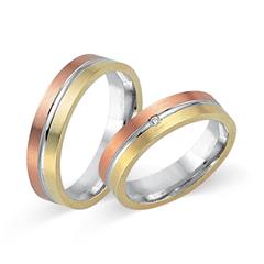 Unique Trauringe aus 750er Tricolorgold, 1 Brillant ca. 0,03 ct TW/SI Unkategorisiert online kaufen