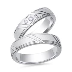 Unique Trauringe aus 750er Weißgold mit 3 Brillanten, ca. 0,08 ct Unkategorisiert online kaufen