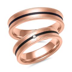 Unique Trauringe aus Roségold 333/585 und Carbon mit 0,01-ct-Diamant Unkategorisiert online kaufen