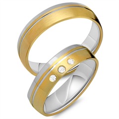 Unique Trauringe mit 3 Brillanten, 0,06 ct, 333 Gelb-/Weißgold Unkategorisiert online kaufen