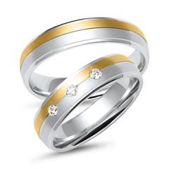 Unique Trauringe Weiß-/Gelbgold 333/585, 3 Brillanten 0,11 ct Unkategorisiert online kaufen