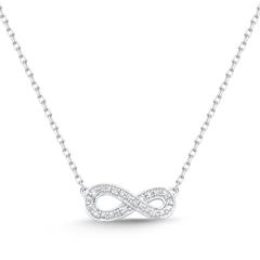 Unique Unendlichkeits-Collier mit 8 Diamanten, 0,024 ct, 585 Weißgold Unkategorisiert online kaufen