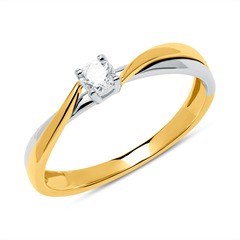 Unique Verlobungsring 585 Gelb- und Weißgold, Diamant ca. 0,15 ct Top Wesselton SI Unkategorisiert online kaufen