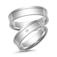 Unique Weißgold-Eheringe mit 1 Brillant 0,02 ct, 5,5 mm Unkategorisiert online kaufen