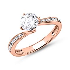 Verlobungsring 750er Roségold mit Diamanten