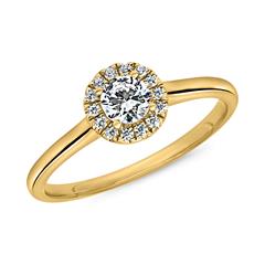 Verlobungsring Halo mit Diamanten aus Gelbgold Unkategorisiert online kaufen