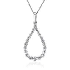 Weißgoldene Kette mit Diamantanhänger, lab grown Unkategorisiert online kaufen