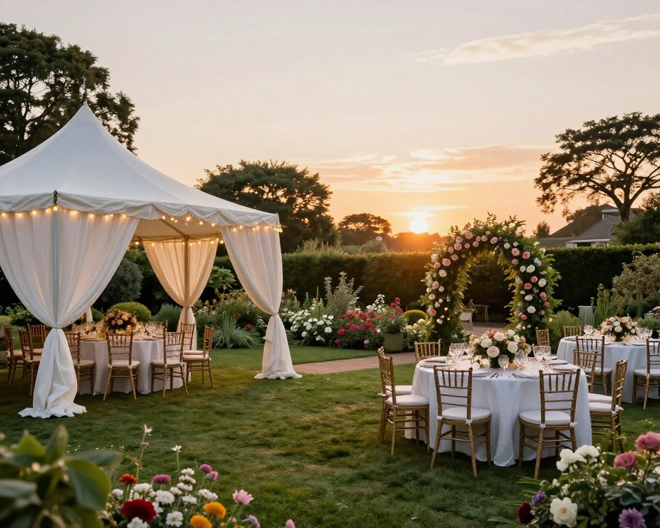 Gartenhochzeit rechtliche Regeln für Zelt und Feier