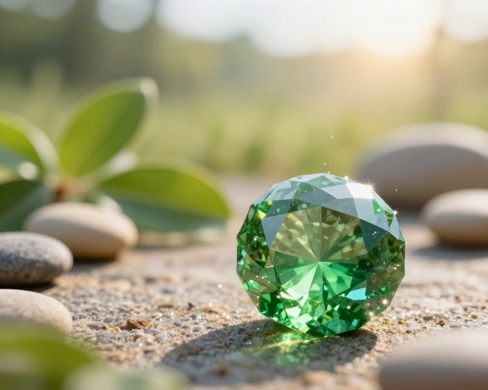 grüner Brillant Heilstein grüner Brillant Heilstein