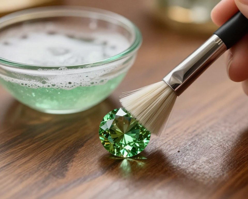 grüner Diamant Pflege mit milder Seife und weicher Bürste grüner Diamant Pflege mit milder Seife und weicher Bürste