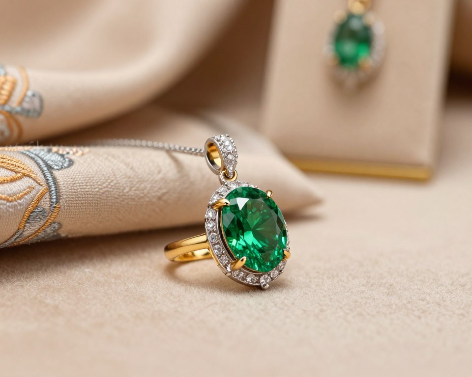 grüner Diamant Schmuck in Gelbgold und Platin grüner Diamant Schmuck in Gelbgold und Platin