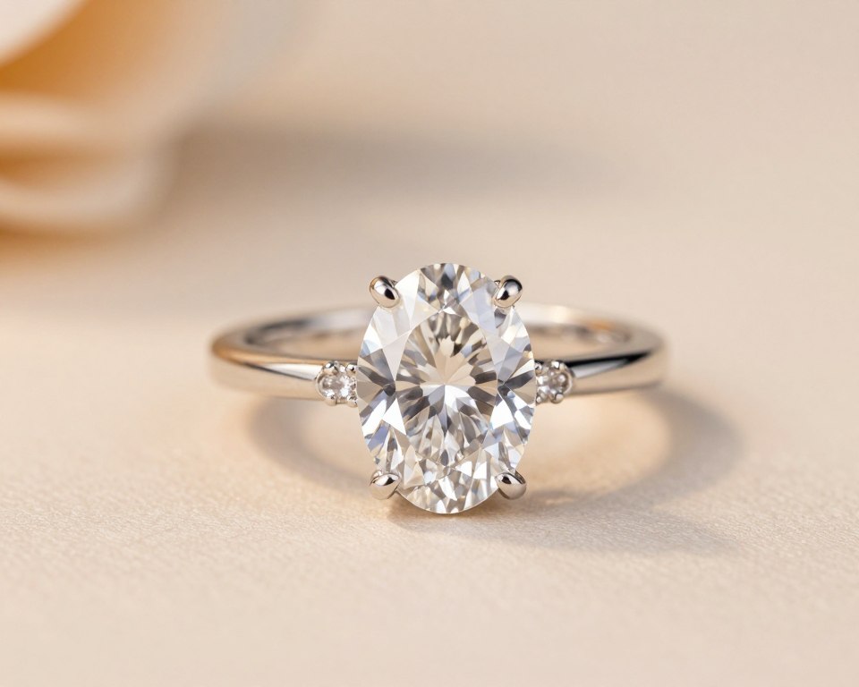 ovaler Diamant im Verlobungsring